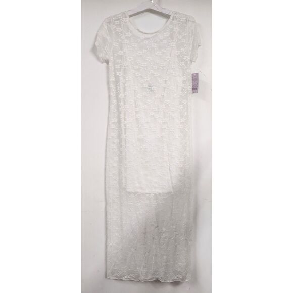 Wild fable Short Sleeve Maxi Dress White Lace Large NWT - Picture 3 of 6
